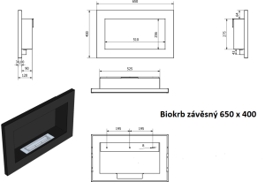 Bio krb závěsný 650 x 400 černý GM